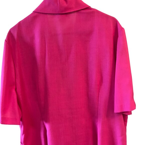 Carriage Court Hot Pink Blazer: Vintage 70s Fuchsia Suit Jacket Black Lace 24W - Picture 8 of 10
